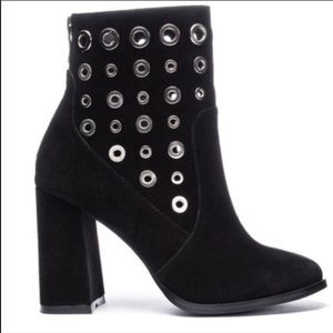 New in box. Chinese Laundry grommet detail bootie